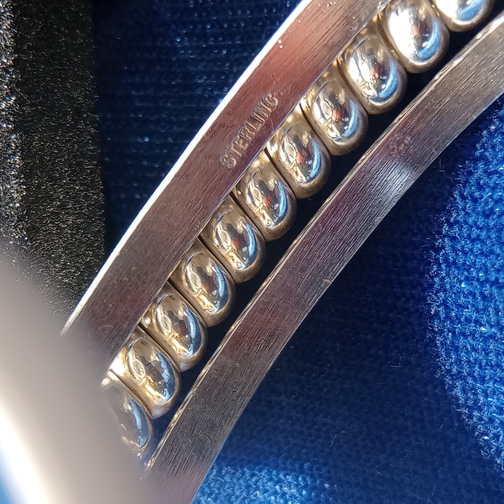 Sterling Silver Twisted Coil Cuff Bracelet Stamped Sterling - Picture 8 of 16